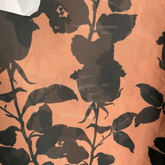 Hutch Womens Myla Top S Brown Floral Sheer Whimsigoth Long Sleeve Mockneck - Picture 12 of 12